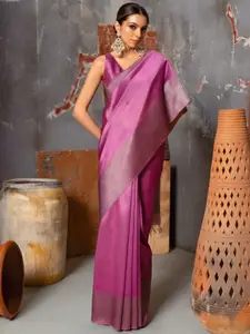 Soch Woven Design Silk Blend Tussar Saree With Tassels