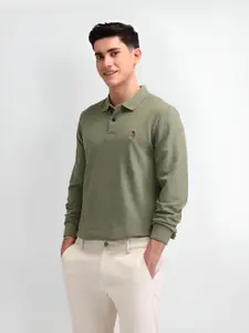 U.S. Polo Assn. Denim Co. Men Solid Polo Collar Cotton Slim Fit T-shirt