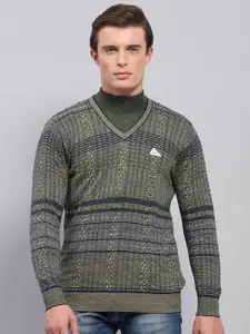 Monte Carlo Men V-Neck Long Sleeves Woollen Pullover