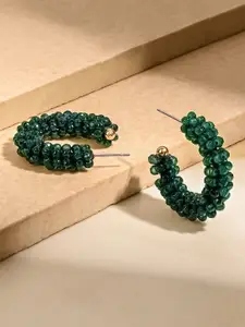 Accessorize Beaded Circular Half Hoop Earrings