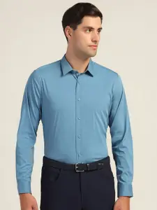 Blackberrys Men India Slim Spread Collar Horizontal Striped Cotton Slim Fit Formal Shirt