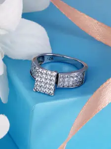 Tuanz Silver Jewelry 925 Sterling Silver Cubic Zirconia Stone Studded Avanthi Finger Ring