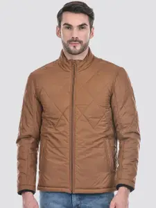 Numero Uno Men Mock Collar Solid Casual Quilted Jacket