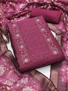 Peachmode Floral Embroidered Sequinned Unstitched Dress Material