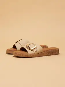 ERIDANI Women Savi Buckle Open Toe Flats