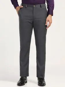 Blackberrys Men Checked Slim Fit Formal Trousers