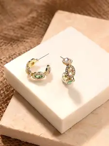 Accessorize Crystals Studded Circular Half Hoop Earrings