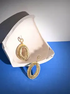 Accessorize Oval Shaped Stone Studded Drop Earrings