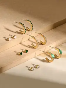 Accessorize Set Of 6 Circular Crystals Studs