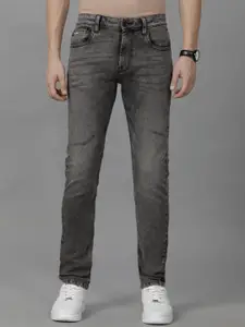 Voi Jeans Men Mid-Rise Heavy Fade Stretchable Regular Jeans With belt loops