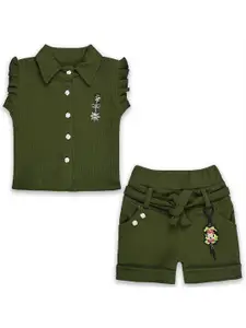 Wish Karo Girls Shirt Collar Top with Shorts