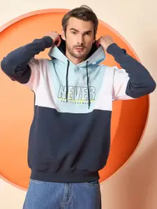 Club York Men Colourblocked Hooded Sweatshirt