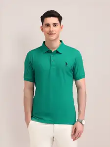U.S. Polo Assn. Men Solid Polo Collar Cotton Slim Fit T-shirt