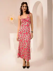 BAESD Women Floral Printed Bodycon Maxi Dress