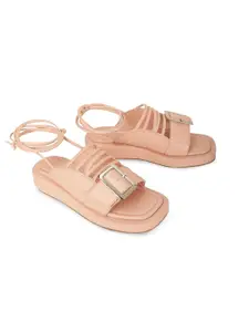 ALL TABS OPEN Women PU Platform Gladiators with Tassels