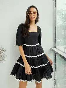 Pink Paprika by SASSAFRAS Women Cotton Fit & Flare Casual Dress