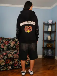 Bonkers Corner Women Printed Hooded Pullover Sweatshirt