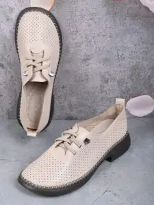 Jove Women Perforations PU Loafers