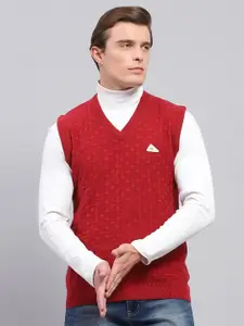 Monte Carlo Men V-Neck Sleeveless Woollen Sweater Vest