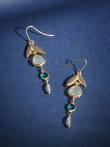 Accessorize Stone Studded Leaf Drop Earrings