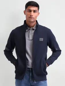 Arrow New York Men Mock Neck Front-Open Cotton Sweatshirt