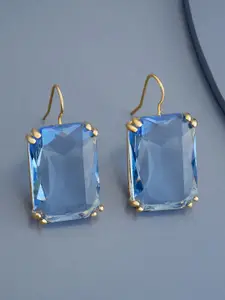 Kushal's Fashion Jewellery Gold-Plated Cubic Zirconia Geometric Drop Earrings