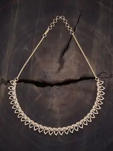 Kushal's Fashion Jewellery Gold-Plated Cubic Zirconia Stone Studded Necklace