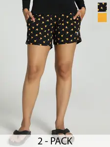 PUMA Women Pack Of 2 Floral Printed Cotton Lounge Shorts