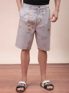 The Indian Garage Co Men Geometric Printed Mid-Rise Shorts
