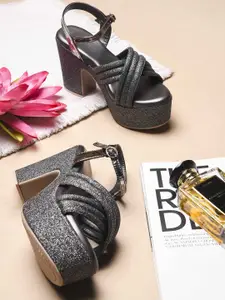 CLOG LONDON Women Embellished Party Platform Heel Sandals