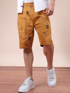 The Indian Garage Co Men Printed Relaxed Fit Mid-Rise Shorts