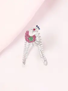 Zavya 925 Sterling Silver Rhodium Plated Cubic Zirconia Stone Studded Finger Ring