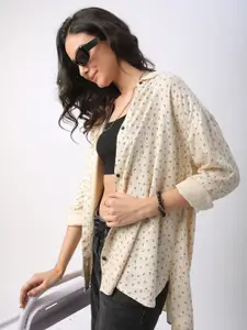 VASTRADO Women Classic Spread Collar Floral Printed Oversized Casual Shirt