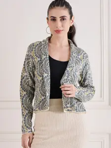 CREATIVE LINE Self Design Woollen Front Open Shrug