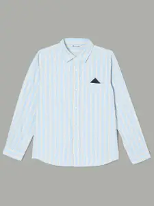 Fame Forever by Lifestyle Boys Spread Collar Vertical Striped Cotton Casual Shirt