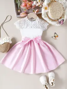 INCLUD Girls Fit & Flare Round Neck Dress