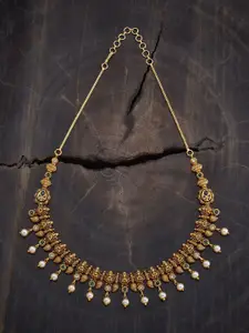 Kushal's Fashion Jewellery Gold-Plated Beaded Antique Necklace