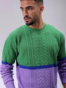 The Indian Garage Co Men Self Design Pullover