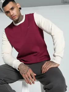 Puma Men Colorblock Crew-Neck Cotton Sweatshirt