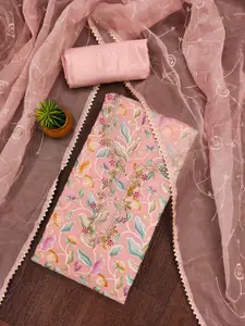 Maroosh Embellished Sequinned Organza Unstitched Dress Material