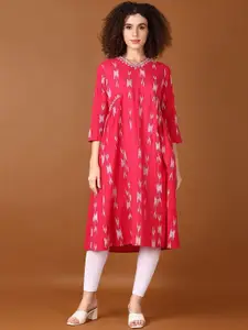 V-Mart Women Ethnic Embroidered Cotton A-Line Kurtas