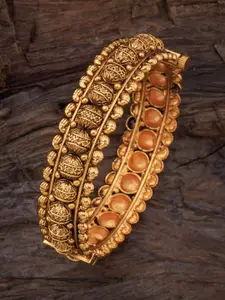 Kushal's Fashion Jewellery Gold Plated Textured Bangle