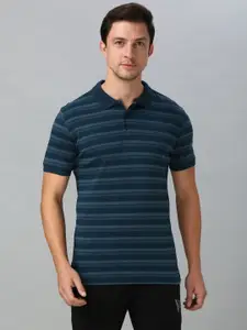 Van Heusen Innerwear Men Striped Polo Collar Pure Cotton T-shirt