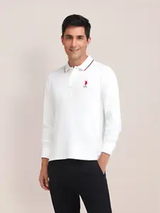 U.S. Polo Assn. Men Solid Polo Collar Cotton Slim Fit T-shirt