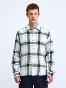 Flying Machine Men Classic Spread Collar Tartan Checked Cotton Casual Shirt