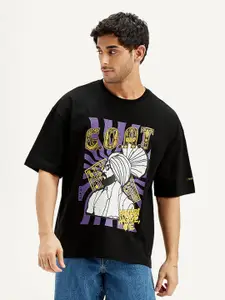 Levis Men Graphic Printed Round Neck Cotton Oversized T-shirt