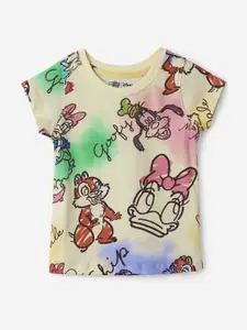 The Souled Store Girls Graphic Printed Round Neck Cotton Disney T-shirt