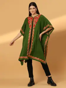 Zamour Paisley Kashmiri Embroidered Open Front Pheran Shrug