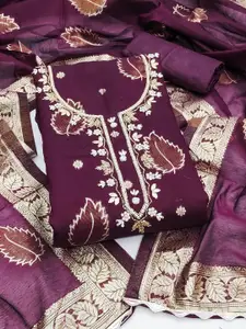 Maroosh Floral Woven Designed Beads & Stones Unstitched Dress Material