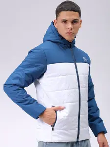 The Indian Garage Co Men Hooded Colourblocked Slim Fit Puffer Jacket